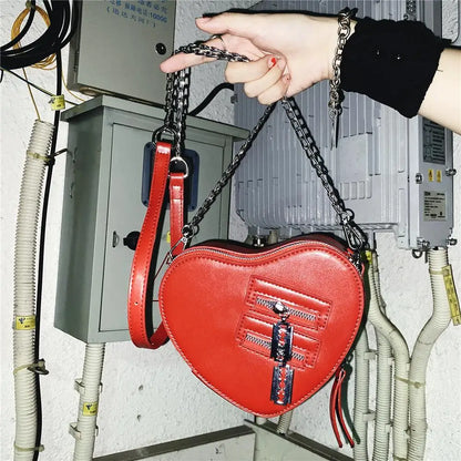 Gothic Heart Y2k Grunge High Street PU Leather Harajuku Aesthetic Bag