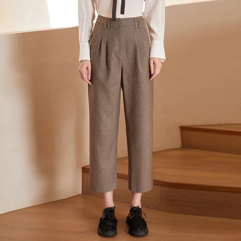 Luxury Brand Clothing Business Wool Houndstooth Formal Long Woolen Office Pants Main image