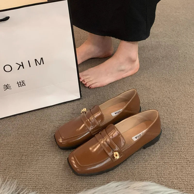 Breathable Pu Leather Solid Handmade Dress Casual Men Black Loafers Secondary image