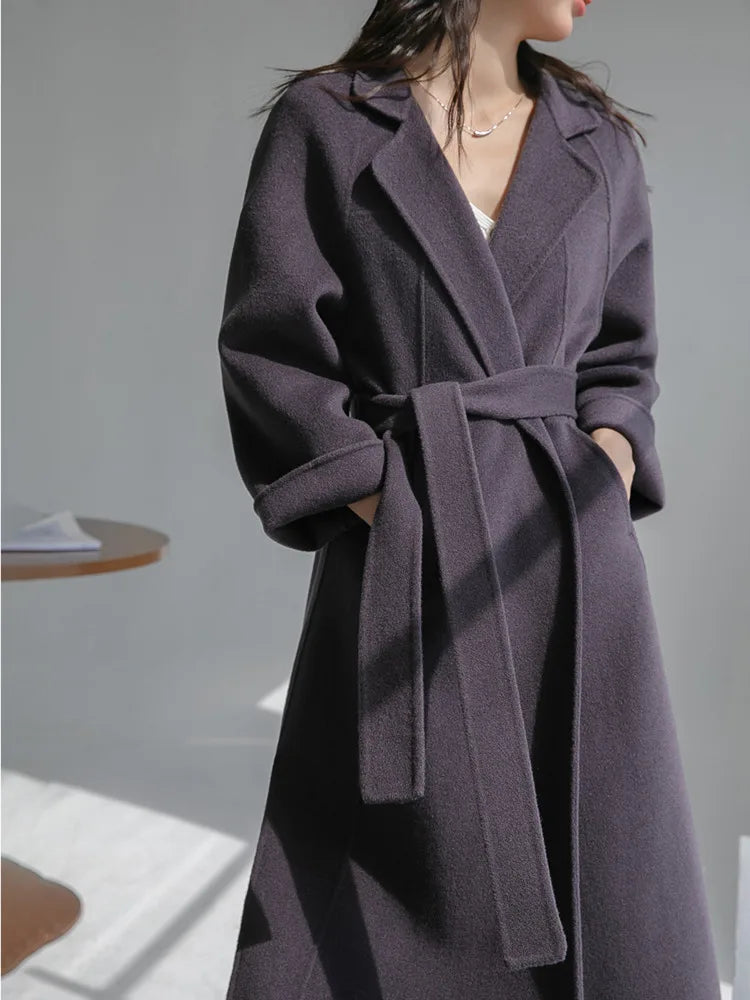 Double Sided Cashmere Medium Knee Loose Fashion Autumn Winter 2024 Coat Main image