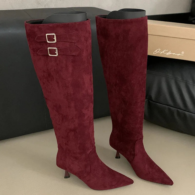 Trendy Elegant Stylish Comfortable Fashionable Chic Pointed Toe Knee High Boots Main image