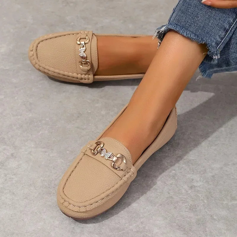 Solid Soft Sole Comfortable Slip On Casual Autumn Round Toe Flats Loafers Main image