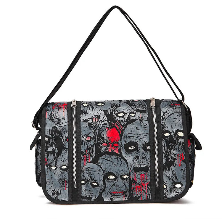 Large Gothic Zombie Ghost Canvas Luminous Waterproof Halloween Shoulder Bag