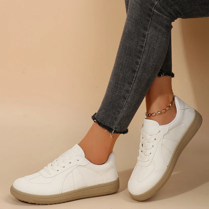 Leather Shoes Design Sneakers Women Men Fashion Platform Lace-up Shoes Comfortable Casual Vulcanized Shoes Zapatillas Mujer