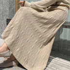 Knitted Drooping Long A-line High Waisted Slim Woolen Skirt