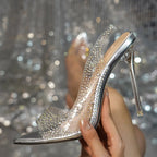 Trendy  Crystal Rhinestone Transparent High Heel Wedding Party High Heel