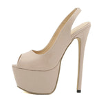 Trendy  2024  Peep Toe High Heel Slingback Platform High Heel