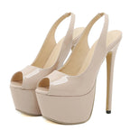 Trendy  2024  Peep Toe High Heel Slingback Platform High Heel