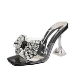 Trendy  Big Size Clear High Heel Modern Slippers  Transparent High Heel