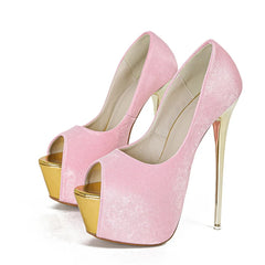 Elegant Party Wedding  Shallow Peep Toe Super High High Heel