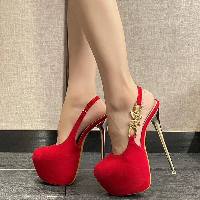 Elegant Wedding Banquet Fashion Metal Butterfly Extreme High High Heel Secondary image