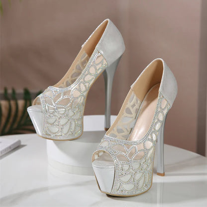 Elegant Wedding Banquet Sexy Peep Toe Platform High Heel High Heel