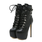 Bold   Buckle Strap Extreme High Heel Platform Boots High Heel