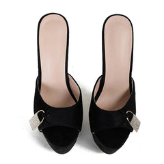 Glamorous   Metal Buckle Platform Super Thin High Heel High Heel
