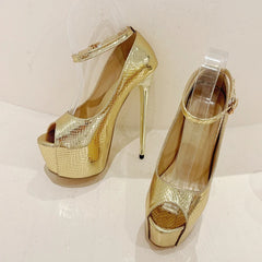 Sleek   Peep Toe Extreme High Heel Wedding Banquet High Heel