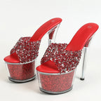 Peep Toe Party Club Strip Extreme High High Heel High Heel