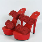 Peep Toe Pole Dance Platform Slipper Handmade High Heel High Heel