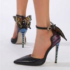 Pointed Toe Slingback Fashion Big Butterfly High Heel High Heel