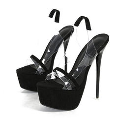 Trendy   Snake Print Back Strap Platform Open Toe High Heel