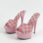 Street Style  Stripper 13CM Slippers Peep Toe High Heel