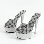 Street Style  Stripper 13CM Slippers Peep Toe High Heel
