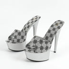 Street Style  Stripper 13CM Slippers Peep Toe High Heel