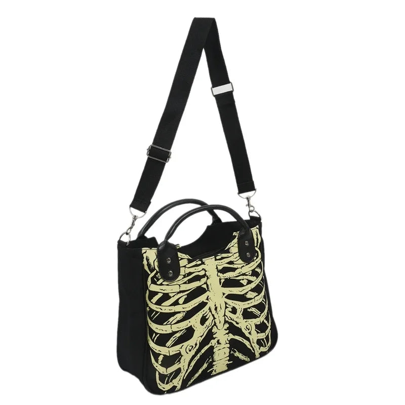 Luminous Gothic Skeleton Bones Skulls Rock Designer Casual Female Punk Fashion Crossbody Bag Main image