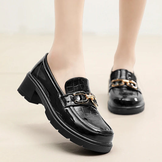 Plus Size British Style Platform Light Casual Designer Office Flats Loafers