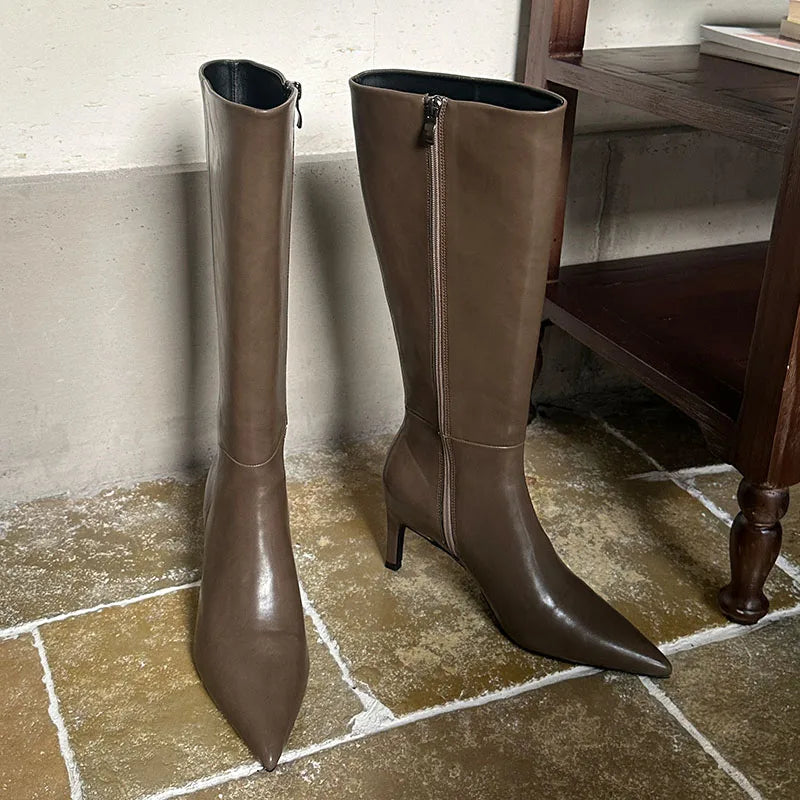 Chic Stylish Comfortable Elegant Fashionable Trendy Pointed Toe Knee High Boots Main image
