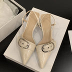 Pointed Toe Designer Summer Walking Slippers Casual Party Women Slides Low Heel Pumps