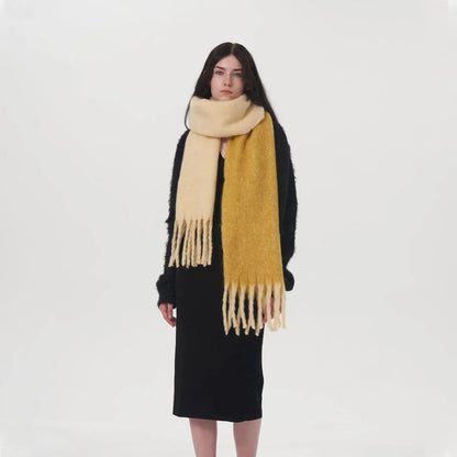 Autumn Winter Warm Cashmere Scarf - Two Color Stitching Long Muffler