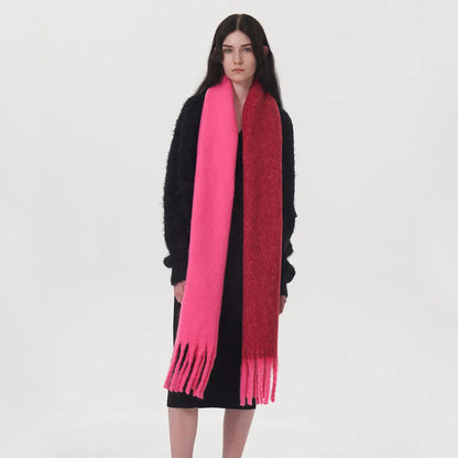 Autumn Winter Warm Cashmere Scarf - Two Color Stitching Long Muffler