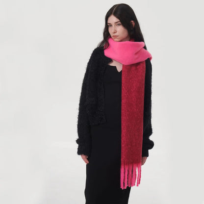 Autumn Winter Warm Cashmere Scarf - Two Color Stitching Long Muffler