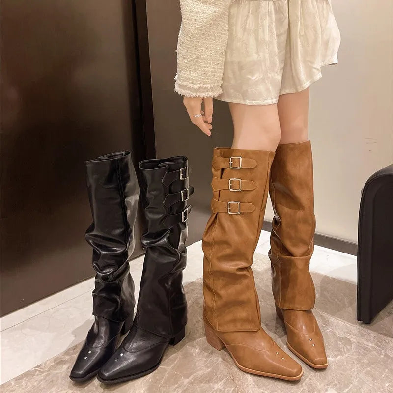 Elegant Fashionable Chic Stylish Trendy Comfortable Pointed Toe Knee High Boots Main image