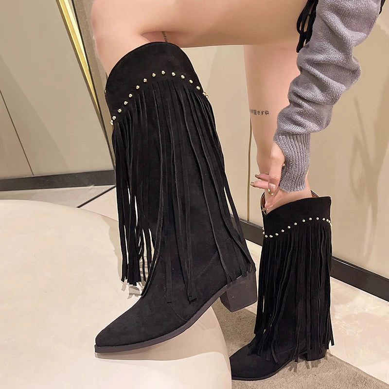 Trendy Elegant Stylish Comfortable Fashionable Chic Pointed Toe Knee High Boots Main image
