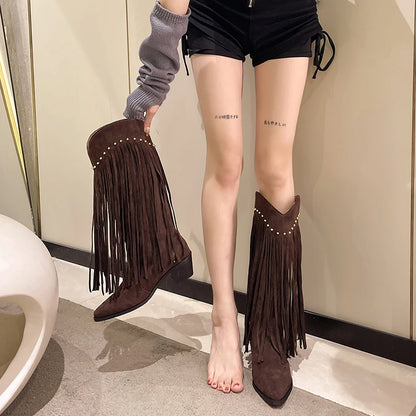 Trendy Elegant Stylish Comfortable Fashionable Chic Pointed Toe Knee High Boots