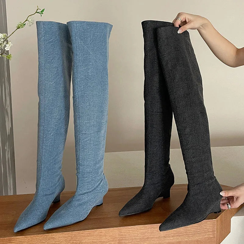 Elegant Stylish Stretchy Casual Comfortable Knee High Boots Main image