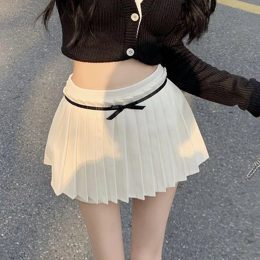 Summer Pleated With Shorts Korean Gyaru Mini Tennis Skirt