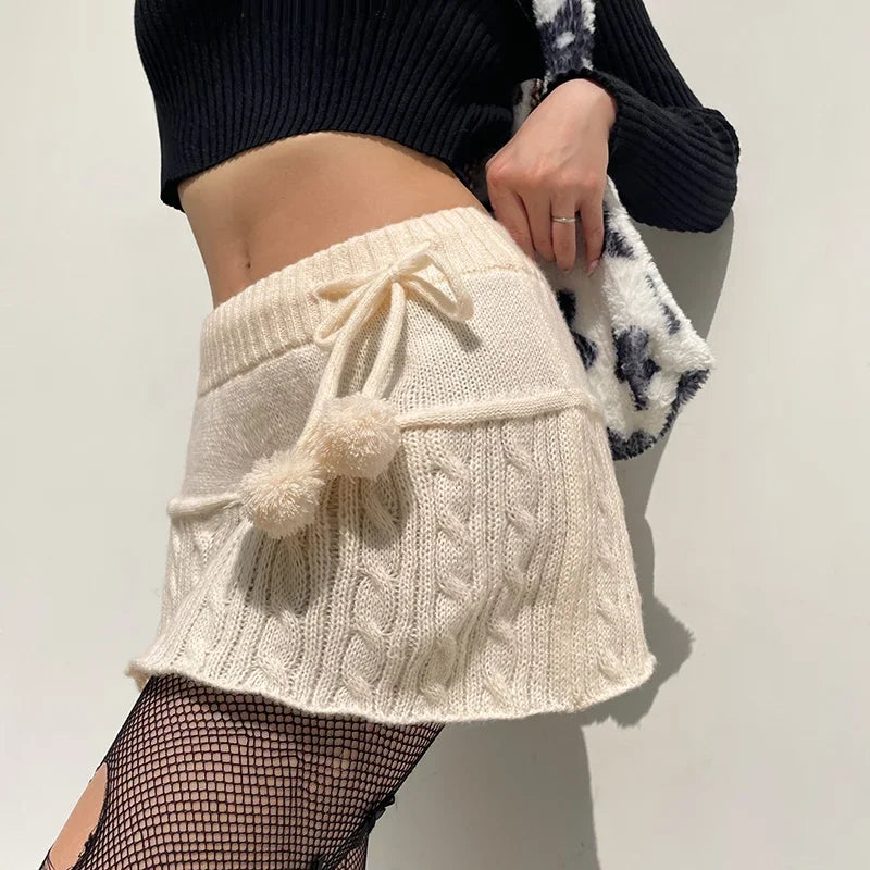 DressBetty - Sexy Knitted Low Waist Preppy Style Skirt