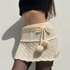 DressBetty -  Knitted Low Waist Preppy Style Skirt
