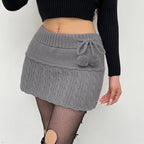 DressBetty -  Knitted Low Waist Preppy Style Skirt