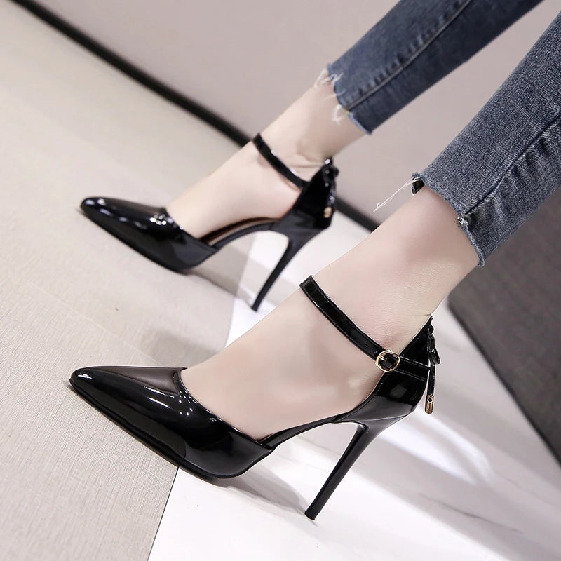 Pointed Toe Fashion Sexy Black Wedding Nude Bridal Ladies High Heel