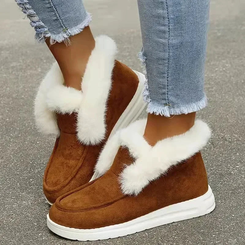 New Comfortable Stylish Slip-On Plush Warm Cozy Ankle Snow Boot Main image