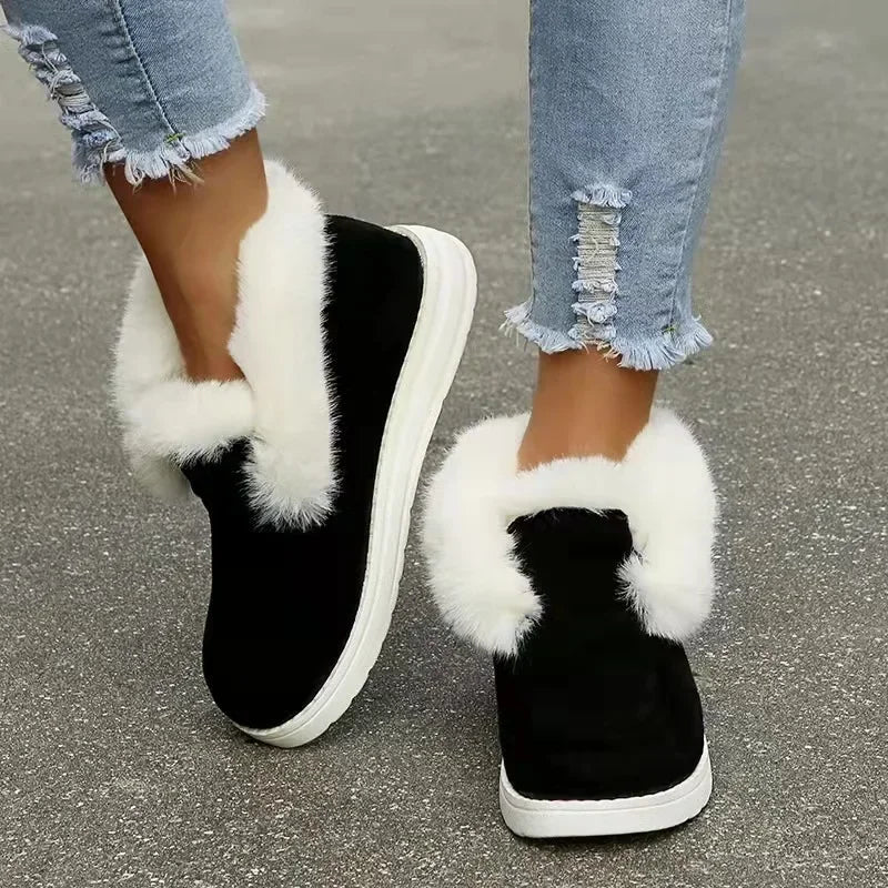 New Comfortable Stylish Slip-On Plush Warm Cozy Ankle Snow Boot