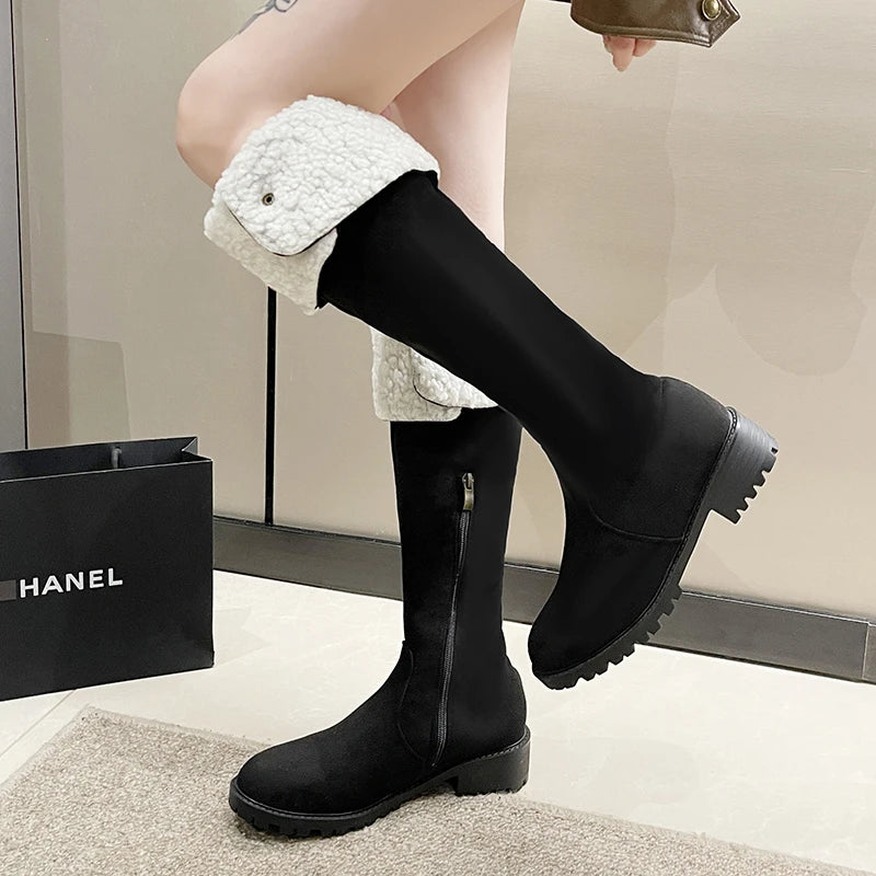 Elegant Fashionable Rivet Pointed Toe Stylish Knee High Boots Secondary image