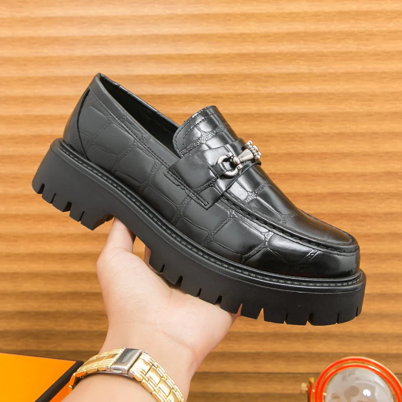 British Style Black Brown PU Leather Slip On Plus Size Comfort Flats Loafers Secondary image