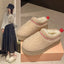 New Warm Fur Ankle Boots Women Flats Platform Slippers Plush Flip Flops Winter Cotton Shoes for Women Brand Design Snow Botas
