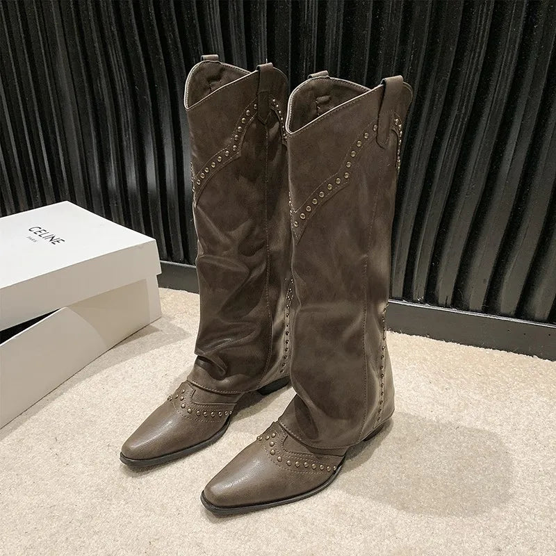 Elegant Trendy Stylish Comfortable Fashionable Chic Pointed Toe Knee High Boots Main image