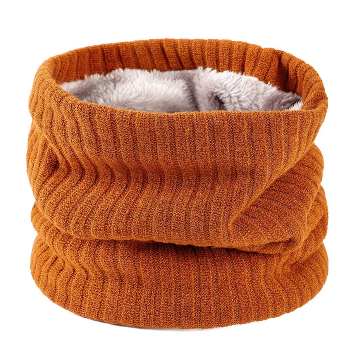 Cashmere Knit Ring Wool Neck Warmer Scarf for Women