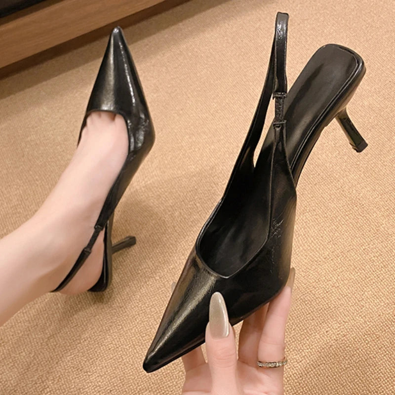 Simple Solid Color Fashion Feminine Pointed Dress Party High Heel Main image